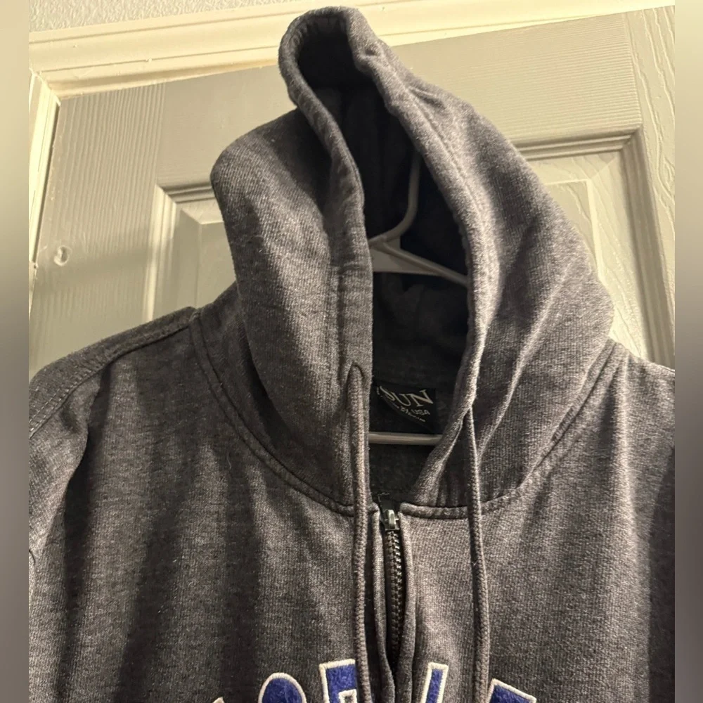Men’s New Orleans hooded zippered front jacket in gray Size XL